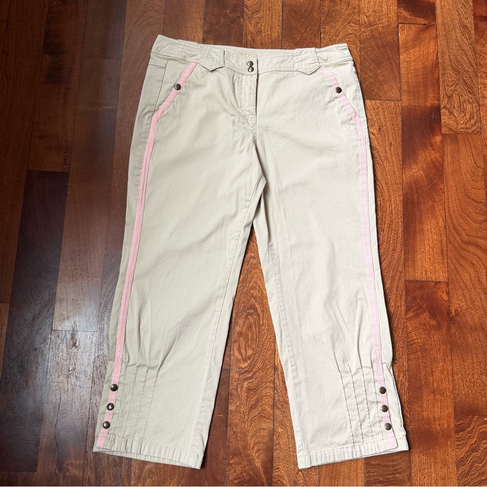 Elevenses Khaki and Pink Capri Pants S Details